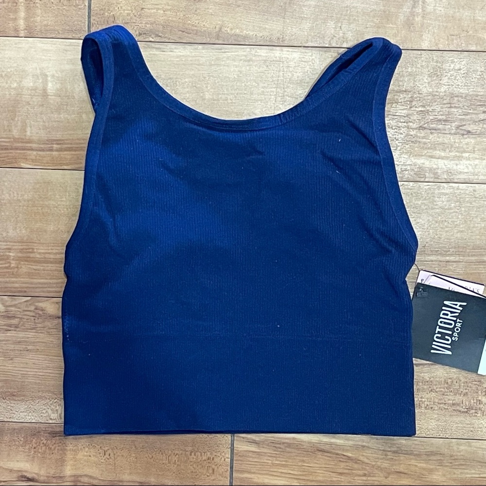NWT Victoria’s Secret Sport Bra Longline Crop Small Blue